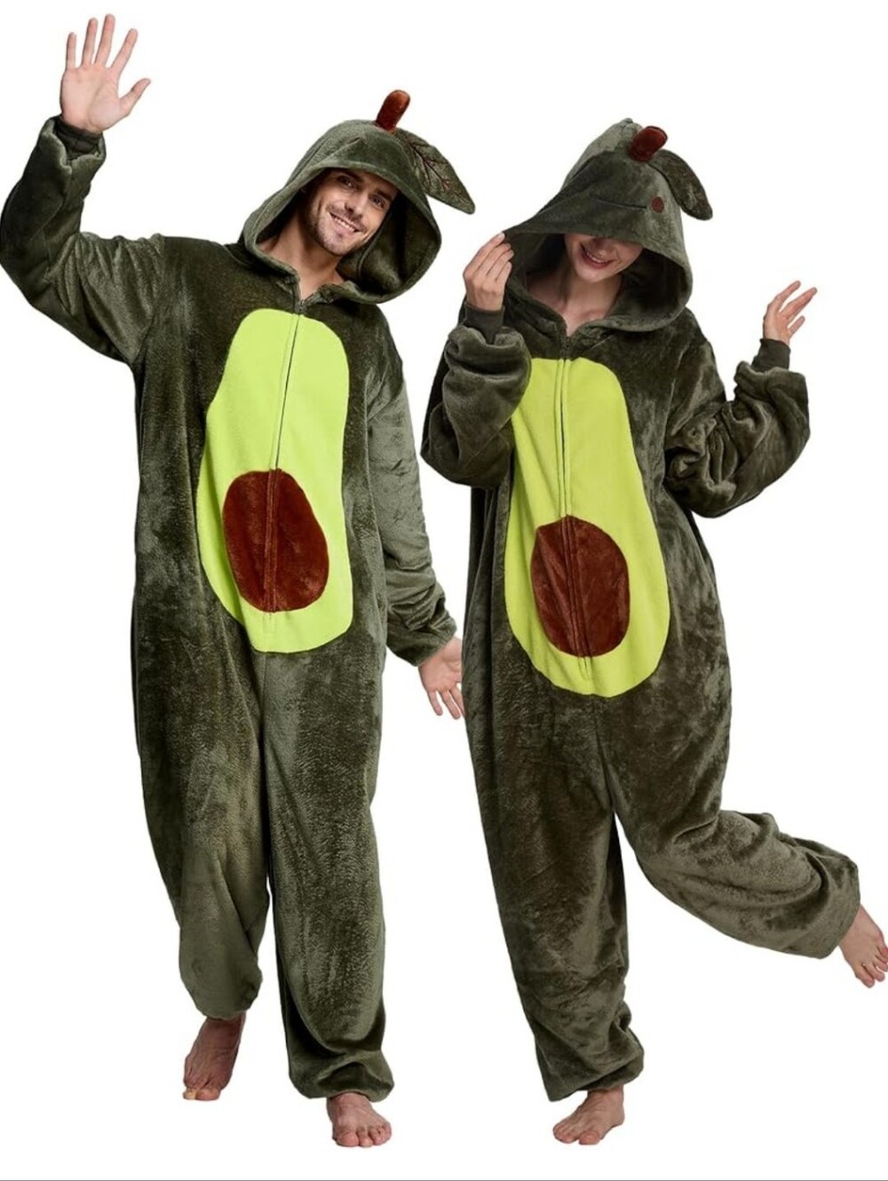 Avocado Plush Kids Costume Hoodie Onesie - Green - One Piece